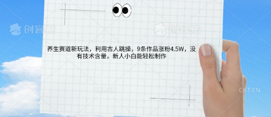 AI养生赛道新玩法，10条作品涨粉5.2W，操作简单，新人小白能轻松制作-轻创空间站